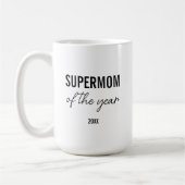 Moderne Eenvoudige Zwarte en Witte Script Supermam Koffiemok (Links)