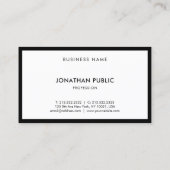 Moderne eenvoudige zwarte en witte Sjabloon Visitekaartje (Achterkant)