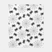 Moderne Eenvoudige Zwarte en Witte Spin Halloween Fleece Deken (Voorkant)