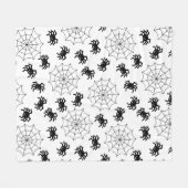 Moderne Eenvoudige Zwarte en Witte Spin Halloween Fleece Deken (Voorkant (Horizontaal))