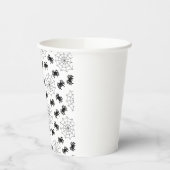 Moderne Eenvoudige Zwarte en Witte Spin Halloween Papieren Bekers (Links)