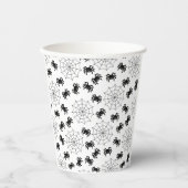 Moderne Eenvoudige Zwarte en Witte Spin Halloween Papieren Bekers (Voorkant)