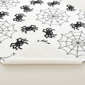 Moderne Eenvoudige Zwarte en Witte Spin Halloween Sherpa Deken (3/4)