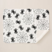 Moderne Eenvoudige Zwarte en Witte Spin Halloween Sherpa Deken (Voorkant (horizontaal))
