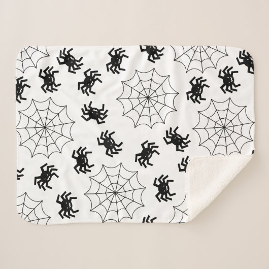 Moderne Eenvoudige Zwarte en Witte Spin Halloween Sherpa Deken (Voorkant (horizontaal))