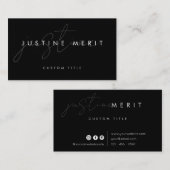 Moderne eenvoudige zwarte en witte Visitekaartjes (Voorkant / Achterkant)