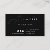 Moderne eenvoudige zwarte en witte Visitekaartjes (Achterkant)