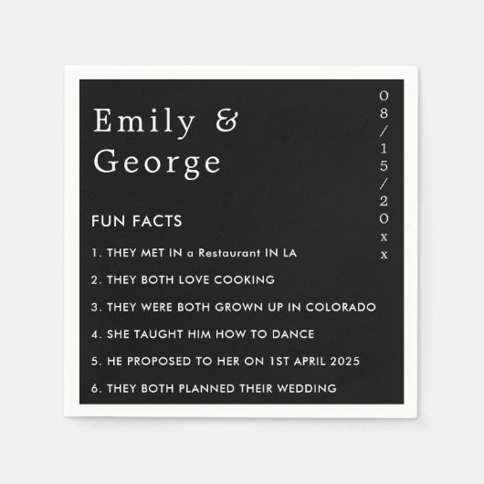 Moderne, eenvoudige zwarte en witte vlek servet (Voorkant)