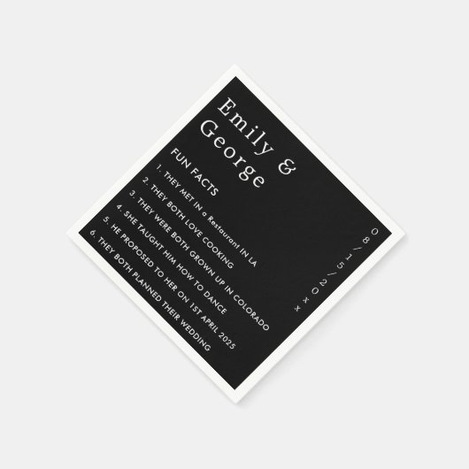 Moderne, eenvoudige zwarte en witte vlek servet (Hoek)