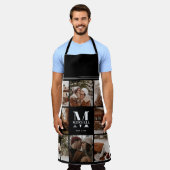 Moderne Eenvoudige Zwarte Fotocollage | Monogram c Schort (Gedragen)