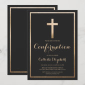 Moderne Eenvoudige Zwarte Goud Grensoverschrijdend Kaart (Voorkant / Achterkant)