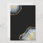 Moderne Eenvoudige Zwarte Gouden Agaat Geode Trouw Kaart (Achterkant)