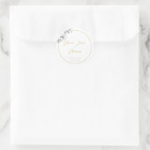 Moderne eenvoudige zwarte gouden orchideeën bruilo ronde sticker (Tas)