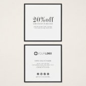 Moderne, eenvoudige zwarte-grenskaart vierkante visitekaartjes (Voorkant /achterkant)