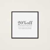 Moderne, eenvoudige zwarte-grenskaart vierkante visitekaartjes (Voorkant)