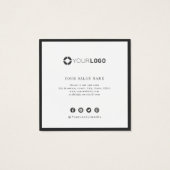 Moderne, eenvoudige zwarte-grenskaart vierkante visitekaartjes (Achterkant)