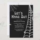 Moderne Eenvoudige zwarte Halloween spin hangen ui Kaart (Voorkant)