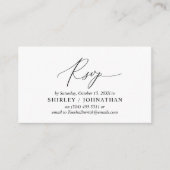 Moderne eenvoudige zwarte kalligrafie, bruiloft RS Informatiekaartje (Voorkant)