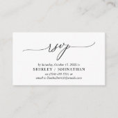 Moderne eenvoudige zwarte kalligrafie, bruiloft RS Informatiekaartje (Voorkant)