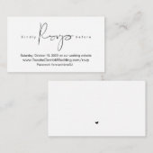 Moderne eenvoudige zwarte kalligrafie, online RSVP Informatiekaartje (Voorkant / Achterkant)