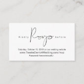 Moderne eenvoudige zwarte kalligrafie, online RSVP Informatiekaartje (Voorkant)