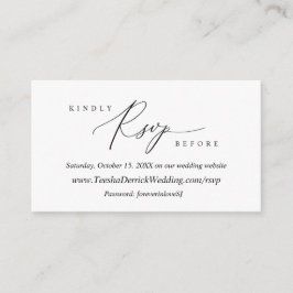Moderne eenvoudige zwarte kalligrafie, online RSVP Informatiekaartje