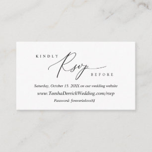 Moderne eenvoudige zwarte kalligrafie, online RSVP Informatiekaartje