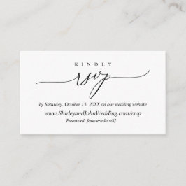 Moderne eenvoudige zwarte kalligrafie, online RSVP Informatiekaartje