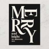 Moderne, eenvoudige zwarte kerst voor de marine feestdagenkaart (Voorkant)