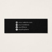 Moderne, eenvoudige zwarte Label voor sociale medi Mini Visitekaartjes (Achterkant)