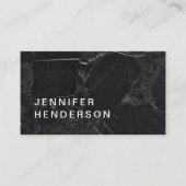 Moderne, eenvoudige zwarte marmer professionele mi visitekaartje (Voorkant)
