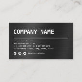 Moderne, eenvoudige zwarte metaal professional visitekaartje (Achterkant)