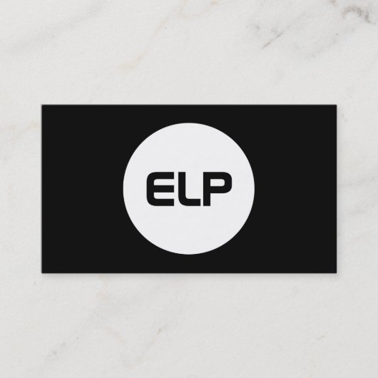 Moderne, eenvoudige, zwarte, minimalistische Profe Visitekaartje (Voorkant)