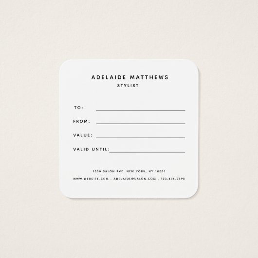 Moderne, eenvoudige zwarte monogram kaart (Achterkant)