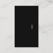 Moderne, eenvoudige, zwarte, onyx schone ledemaat plaatskaartje (Achterkant)