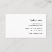 Moderne, eenvoudige zwarte papierconsultant visitekaartje (Achterkant)