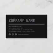 Moderne, eenvoudige zwarte professional visitekaartje (Achterkant)