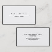 Moderne, eenvoudige zwarte rand visitekaartje (Voorkant / Achterkant)
