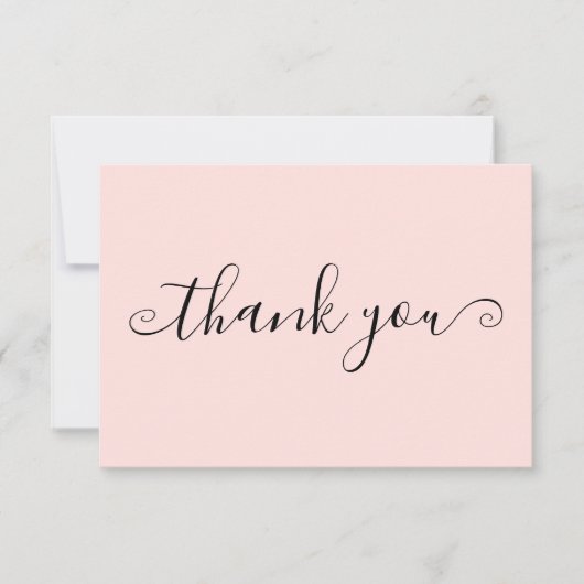 Moderne, eenvoudige, zwarte roze aangepaste bedrij bedankkaart (Voorkant)