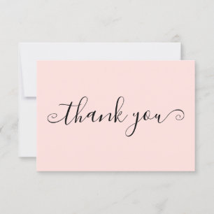 Moderne, eenvoudige, zwarte roze aangepaste bedrij bedankkaart