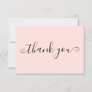 Moderne, eenvoudige, zwarte roze aangepaste bedrij bedankkaart