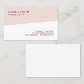 Moderne eenvoudige zwarte roze witte Sjabloon Visitekaartje (Voorkant / Achterkant)