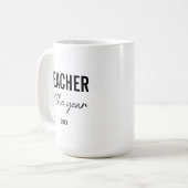 Moderne Eenvoudige Zwarte Script Persoonlijke Leer Koffiemok (Voorkant links)