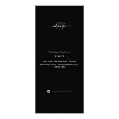 Moderne Eenvoudige zwarte Spa Salon Service Menu (Voorkant)
