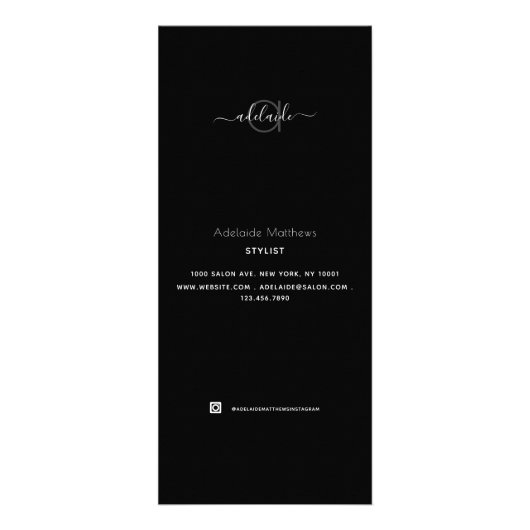 Moderne Eenvoudige zwarte Spa Salon Service Menu (Voorkant)