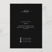 Moderne Eenvoudige zwarte Spa Salon Service Menu (Achterkant)
