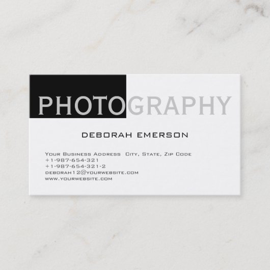 Moderne, eenvoudige zwarte standaard Visitekaartje (Voorkant)