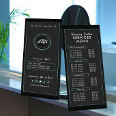 Moderne Eenvoudige Zwarte Theal Salon Menu Profess