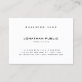 Moderne, eenvoudige, zwarte Trendy Sjabloon Visitekaartje (Achterkant)