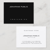 Moderne, eenvoudige, zwarte Trendy Sjabloon Visitekaartje (Voorkant / Achterkant)